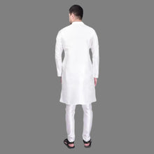 Load image into Gallery viewer, Stylish Silk Kurta &amp; Bottom Set for Men

Size: M, L, XL, XXL

&nbsp;Color: &nbsp;White
&nbsp;Fabric: &nbsp;Silk
&nbsp;Type: &nbsp;Kurta Sets
&nbsp;Style: &nbsp;Solid
&nbsp;Design Type: &nbsp;Kurta &amp; Bottom Sets

This stylish silk kurta and bottom set for men combines comfort and elegance. Made from high-quality silk, it offers a luxurious feel and drapes effortlessly on the body. The intricate design and vibrant colors make it a perfect choice for any occasion. Upgrade your traditional wardrobe with