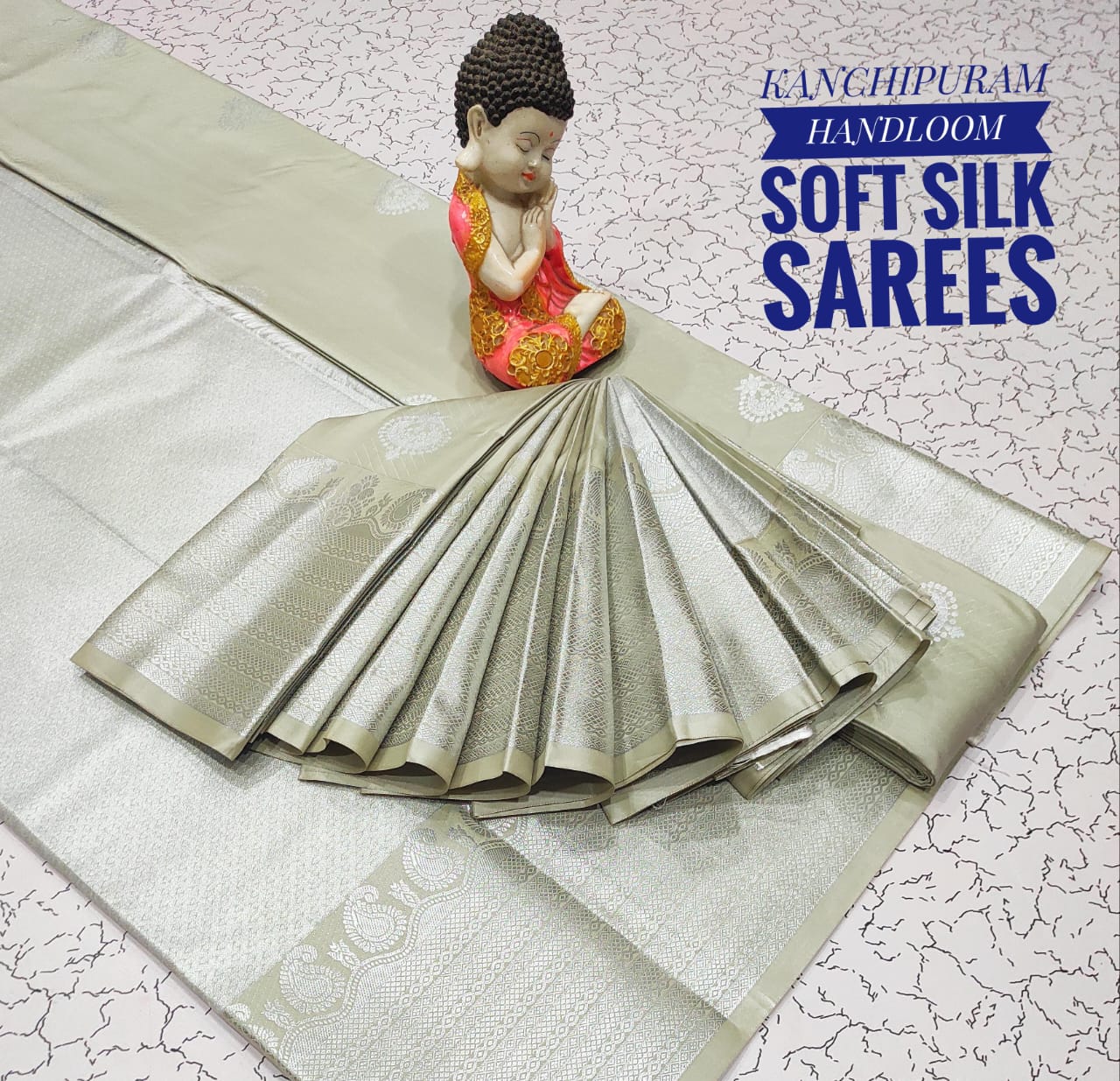 Premium Soft Silk Kanchipuram Saree with Copper Zari Handloom