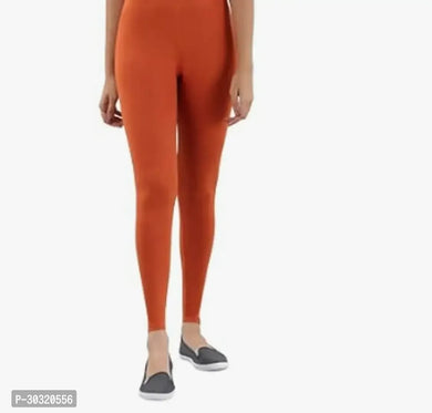 Stylish Polyester Orange Solid Leggings stylish,cool & comfortable for Women