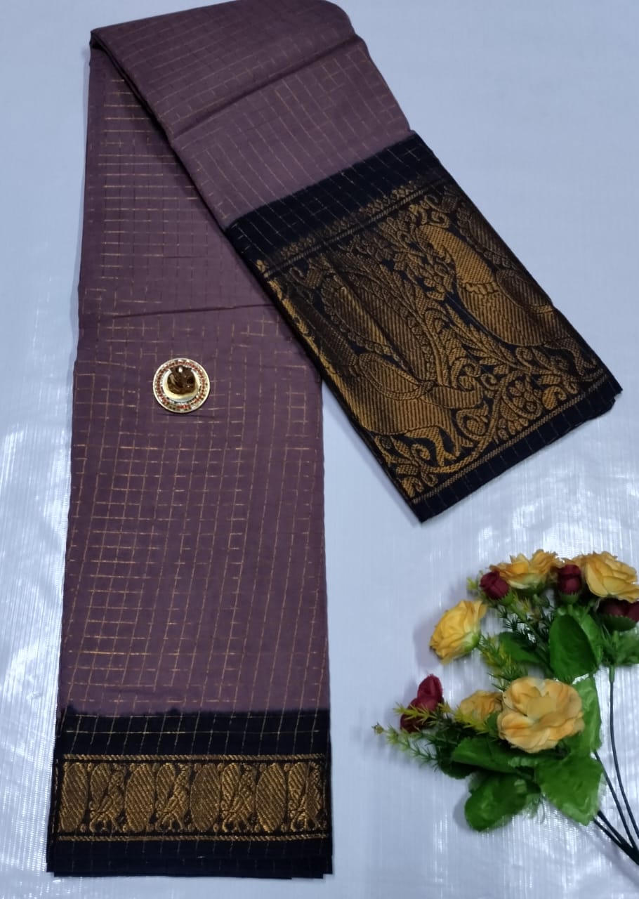 Cotton Trendy and traditional Madurai Sungudi Mayuri Long Border Velthari Type saree