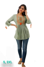 Load image into Gallery viewer, Stylish Tunic Top (Short Kurta )  in Rayon for women