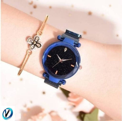 New Stylish Megnetic belt Women watches Blue