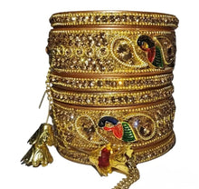 Load image into Gallery viewer, Bridal bangles set for women on wedding day.