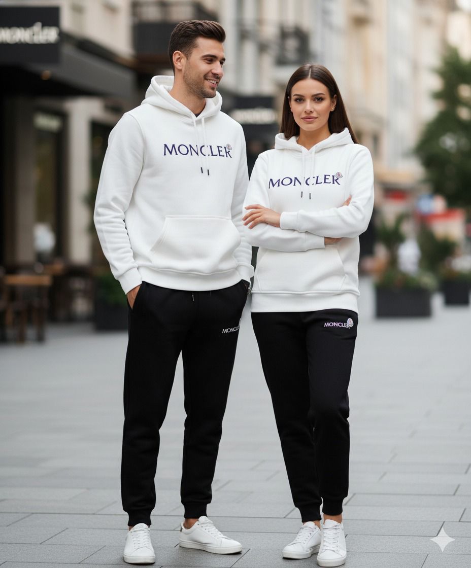 Stay warm in style with this Moncler Premium 400 GSM Fleece Hoodie + Lower Tracksuit, designed for couples. Super-soft fleece, zip-pocket lowers, and a cozy winter-perfect fit — available in sizes from XXS to 5XL.