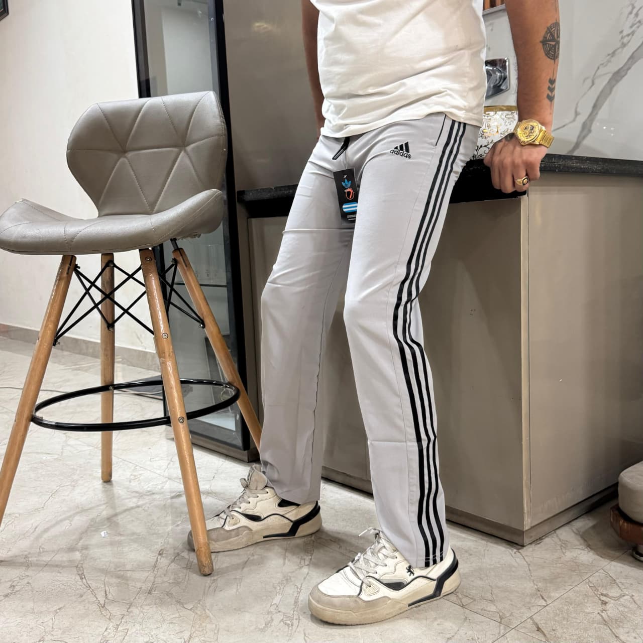 Stay stylish &amp; comfortable with Adidas NS Lycra Track Pants – stretch, zip &amp; go