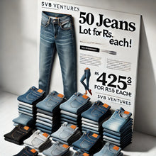 Load image into Gallery viewer, &quot;Unbeatable Offer! Premium Women’s Jeans at Just Rs. 425 Each - Limited Time!&quot;

Looking to stock up on stylish and comfortable denim? Look no further! SVB Ventures brings you a lot of 50 premium women’s jeans at an unbeatable price of just Rs. 425 per pc. Perfect for resellers, retailers, or fashion enthusiasts, this collection features:

Versatile Styles: Skinny, straight, and regular fits.

Classic Colors: Denim in shades of blue, black, dark blue, and grey to match any outfit.
Sizes : 28 to 38

High-Qual