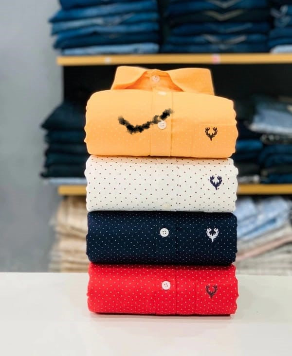 Premium Quality  Full-Sleeve Partywear Dot Shirt