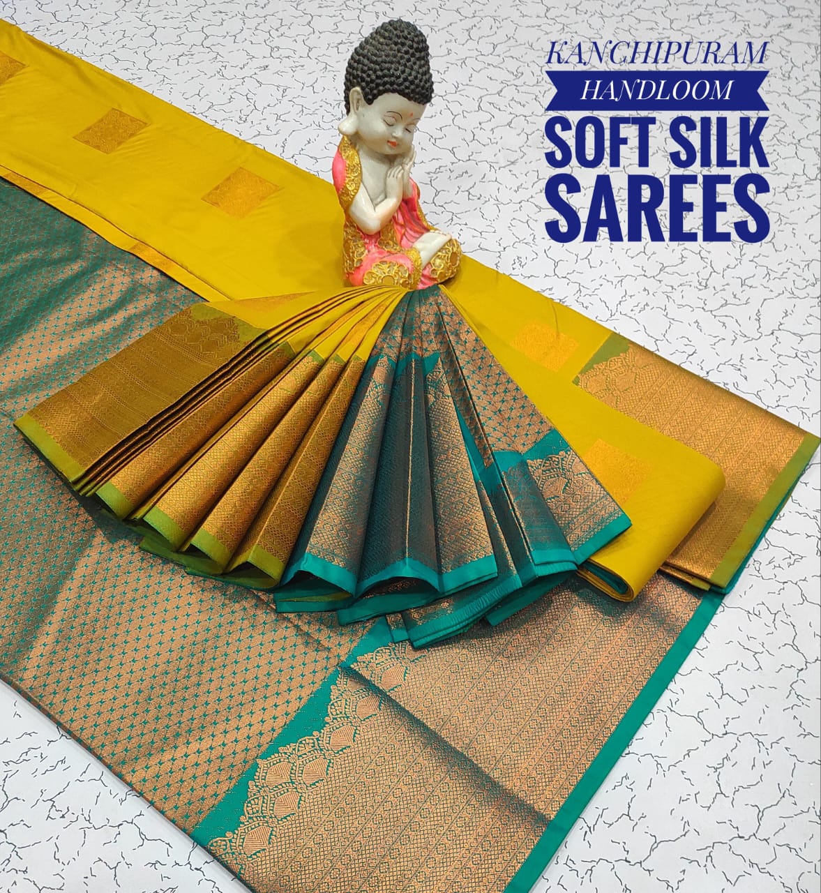 Premium Soft Silk Kanchipuram Saree with Copper Zari Handloom