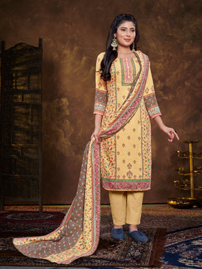 Branded SAFARI Kurti, Pant & Dupatta set in Yellow