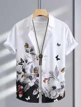 Load image into Gallery viewer, Half Sleeves White Floral Elegant Shirts for Men