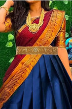 Load image into Gallery viewer, Digital CRAFT stretchable Cloth Vaddanam kamarbandhani, waist belt,belly chain.  This is a Traditional Belt called&nbsp;Kamarbandh, Waist Belt or&nbsp;Belly Chain wore on Saree or traditional Gown or Lehenga. Traditional look with embroidered&nbsp;Golden Belt ( Kmarbandh ) for wedding season. Jewellery Golden Zari Embroidery Wedding Saree Waist Belt, Belly Chain, Wide Hand Embroidery.