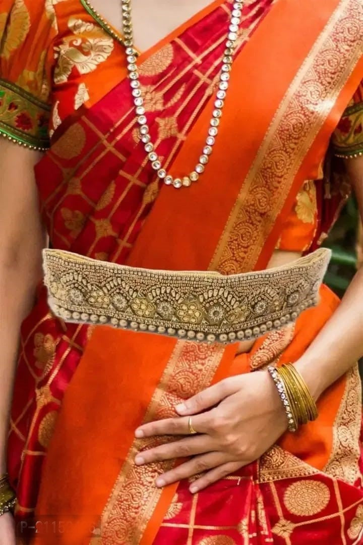 Digital CRAFT stretchable Cloth Vaddanam kamarbandhani, waist belt,belly chain.  This is a Traditional Belt called Kamarbandh, Waist Belt or Belly Chain wore on Saree or traditional Gown or Lehenga. Traditional look with embroidered Golden Belt ( Kmarbandh ) for wedding season. Jewellery Golden Zari Embroidery Wedding Saree Waist Belt, Belly Chain, Wide Hand Embroidery.