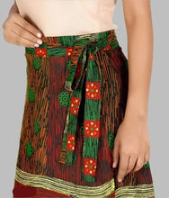 Load image into Gallery viewer, Rangun Printed Cotton Wrap Around Skirt For Women&#39;s

Color: Green
Size: Free Size
Waist: 36.0 - 44.0 inches.
Type: Skirts
Style: Other
Stitched: Stitched
Style name: flared
&nbsp;Product material: pure cotton
Packagin quantity: 1 Wrap Around Skirt

You will be tagged as a style diva when you wear these trendy Wrap Around Skirt. Made from Cotton. Featuring solid design, these Wrap Arounds can be clubbed with a trendy top for a chic look. 100% cotton fabrics.