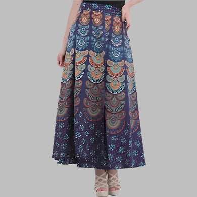 Rangun Printed Cotton Wrap Around Skirt For Women's

Color: Blue
Size: Free Size
Waist: 36.0 - 44.0 inches.
Type: Skirts
Style: Other
Stitched: Stitched
Style name: flared
 Product material: pure cotton
Packagin quantity: 1 Wrap Around Skirt

You will be tagged as a style diva when you wear these trendy Wrap Around Skirt. Made from Cotton. Featuring solid design, these Wrap Arounds can be clubbed with a trendy top for a chic look. 100% cotton fabrics.