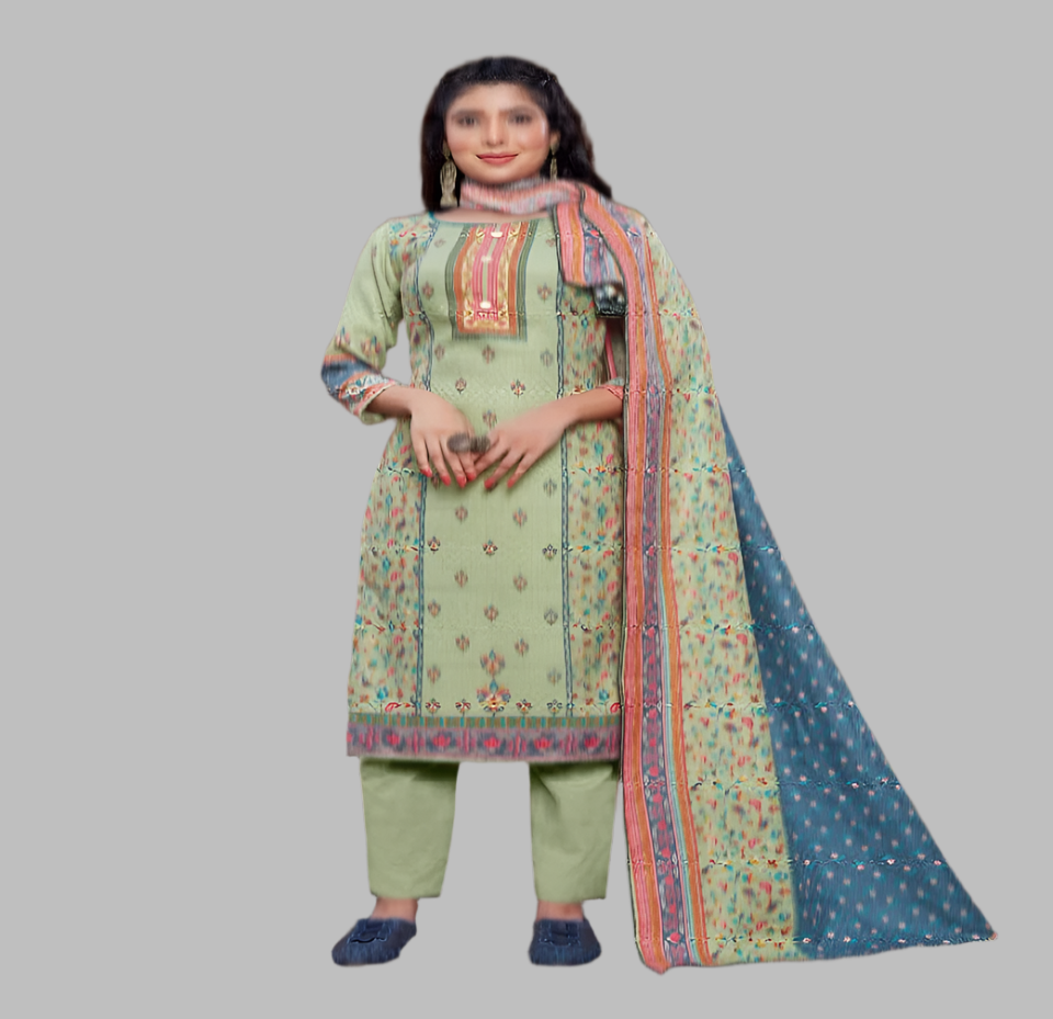 Elevate your wardrobe with the Branded SAFARI Kurti, Pant, and Dupatta set in a soothing Baby Green Elavate fabric. This coordinated ensemble offers a refined blend of comfort and style, perfect for both casual and semi-formal occasions. The lightweight material ensures breathability, while the elegant color enhances your natural grace. Ideal for those seeking a sophisticated yet effortless look.