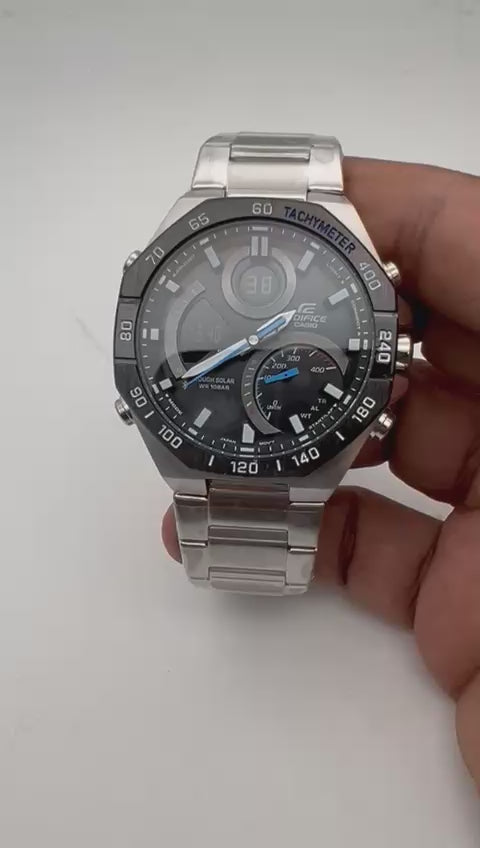 Stylish Casio ECB-950DC-1A Wrist Watch for Men in Stainless Steel Japan made.