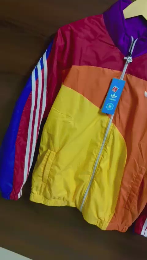 Winter Premium Rainbow Windshitter made with HD premium fabric and inside rise net for warmth and comfort. Stylish multicolor design, perfect for winter wear.