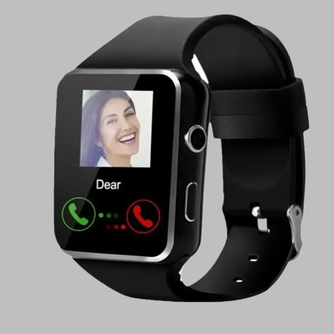 Smart Watch X6-Bluetooth, Camer &amp; SIM Card support with FB-What'sapp.

Futures:

Color: Black
Touch Screen
Bluetooth
Camera
SIM Card
Apps like FB, What'sapp
Multilanguage
Fitness Activity Tracker

Bluetooth Smart Watch With Camera And Sim Card Support With Apps Like Facebook And Whatsapp Touch Screen Multilanguage Mobile Phone Wrist Watch Phone With Activity Trackers And Fitness Band Features Compatible With Samsung Iphone Htc Moto Intex Vivo Mi One Plus And Many Others! Apart From The Above Mentioned F