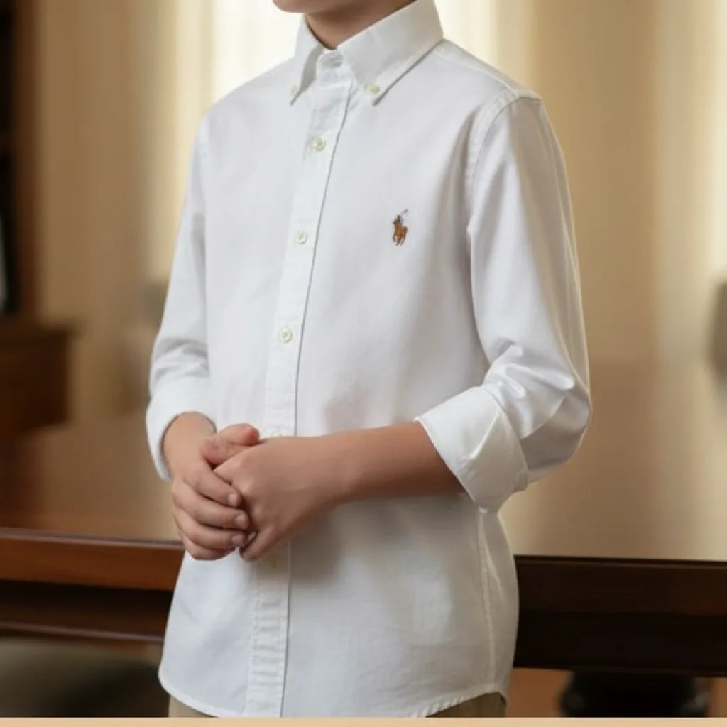 Shop Ralph Lauren RFD Cotton Plain Shirts in premium OG quality. Classic plain style with embroidered logo. Available in Black &amp; White, sizes S-XL. Perfect for premium fashion lovers.