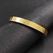 Load image into Gallery viewer, High Polished Stainless Steel Designer Gold Plated Kada for Unisex