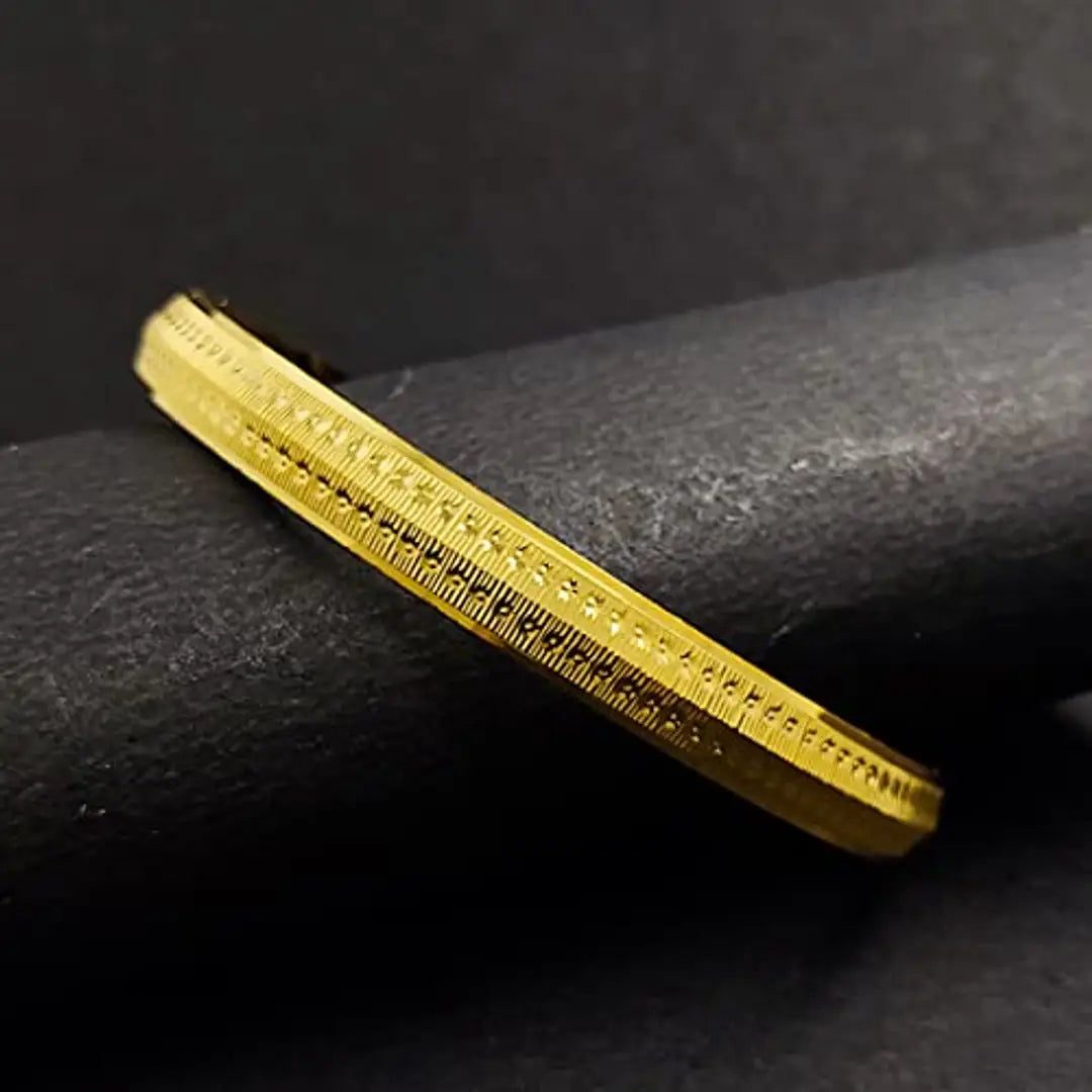 Saizen Gold Plated Brass Punjabi Sikh Kada Bangles Kada for Men