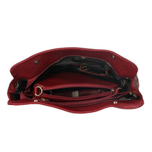 Load image into Gallery viewer, Maroon PU Zipper Shoulder Bag For Women