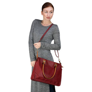 Maroon PU Zipper Shoulder Bag For Women