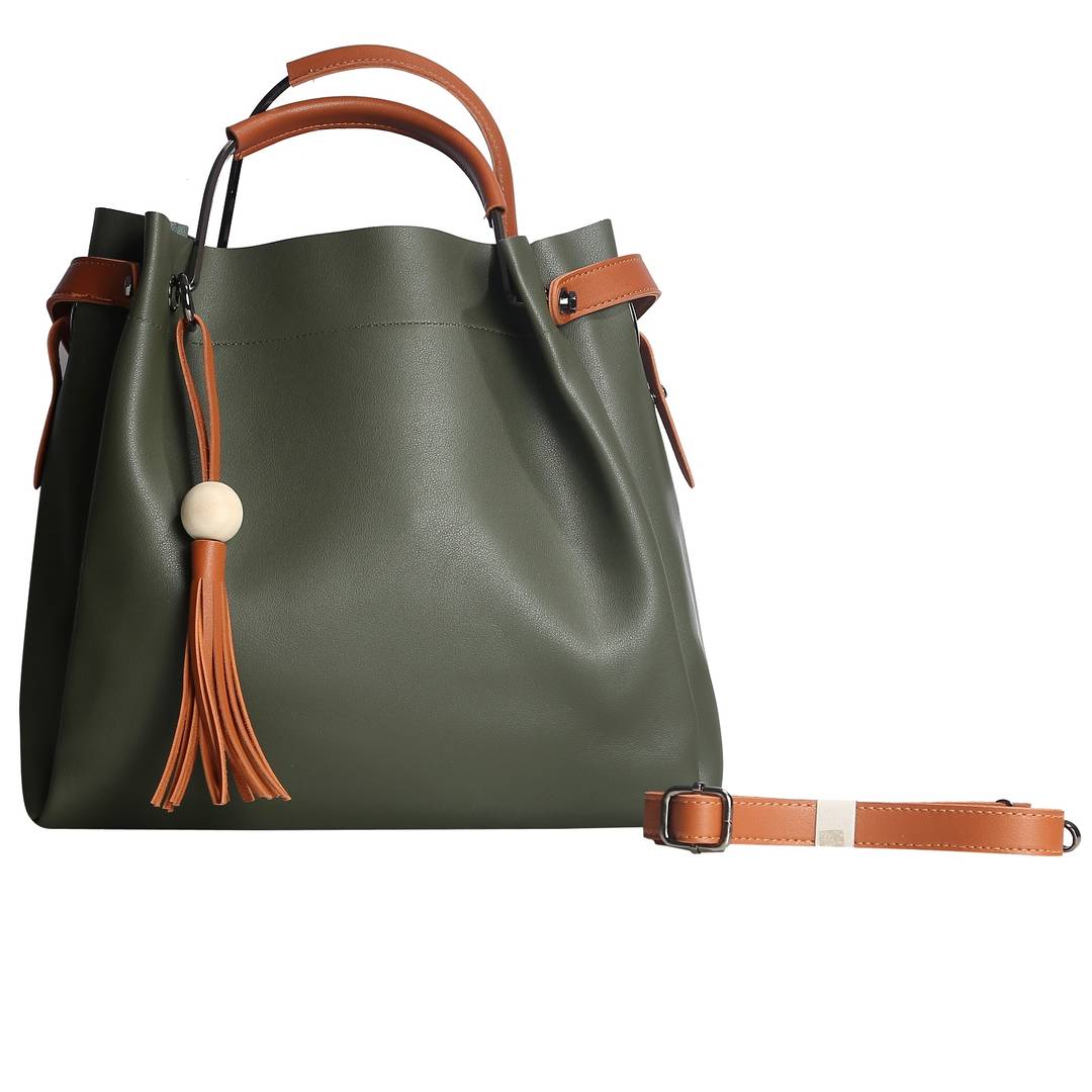 Green Zipper Shoulder Bag For Women