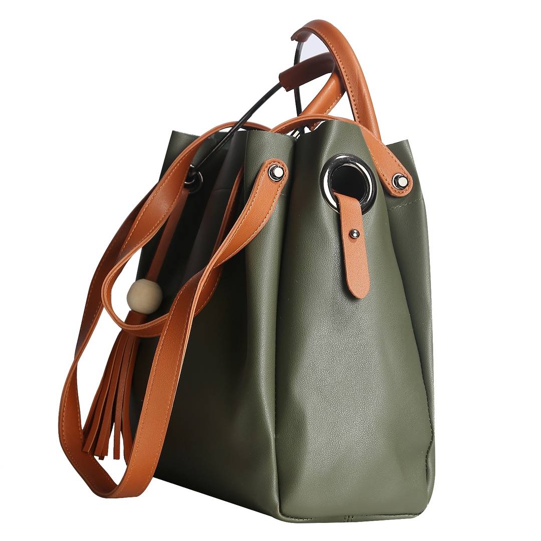 Green Zipper Shoulder Bag For Women