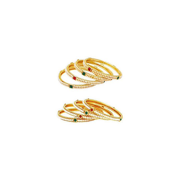 Fashion Traditional Combo of Gold Plated Bangles Set (2.4)