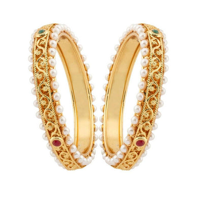 Fashion Traditional Gold Plated Bangles Set of 2 (2.4)