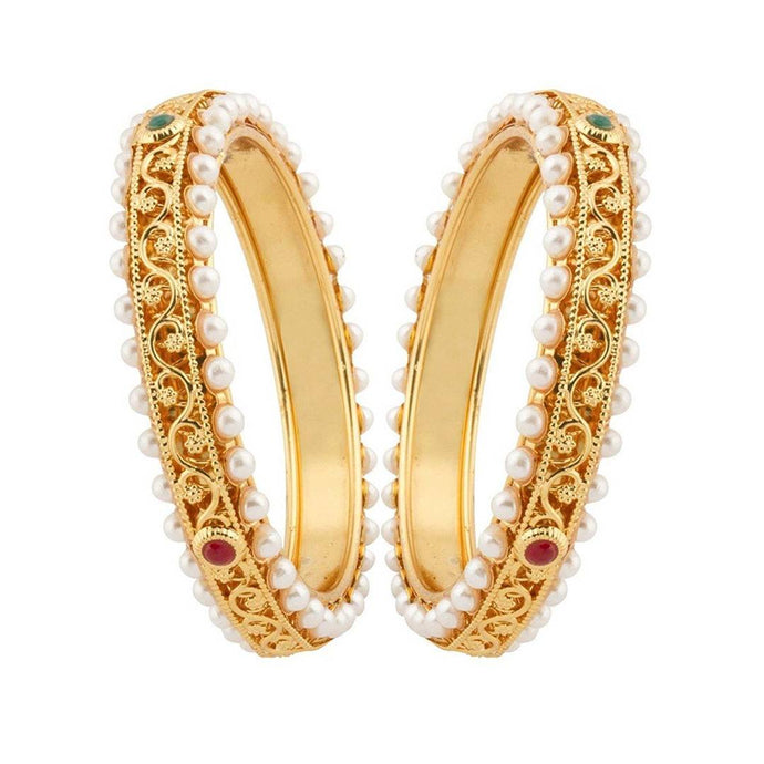 Fashion Traditional Gold Plated Bangles Set of 2 (2.4)