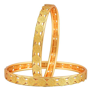 Traditional Temple Coin Gold Plated Bangles