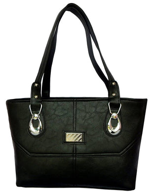 Black Solid  Handbag