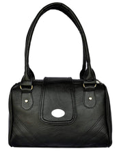 Load image into Gallery viewer, Black Solid Artificial Leather Handbag