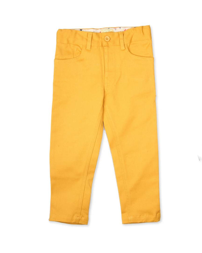 Yellow Color Girls Cotton Twill Pant ( 3-4 Years )