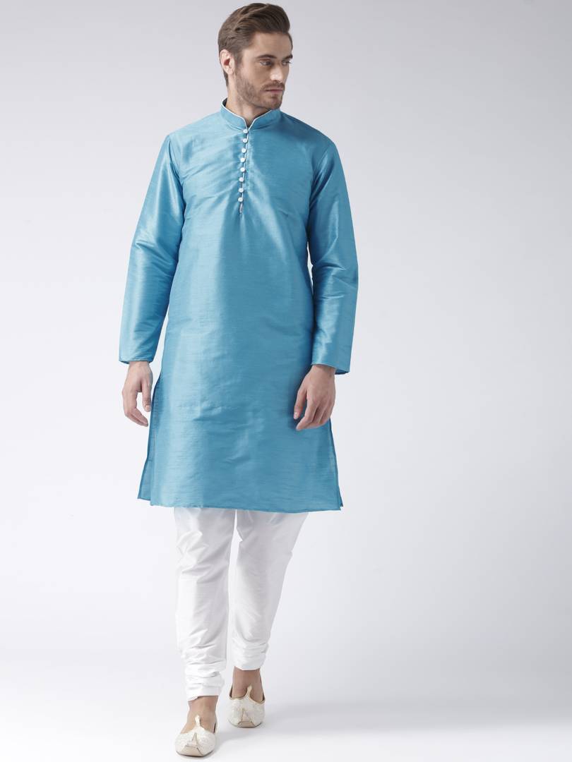 Multicoloured Blended Solid Kurta Sets