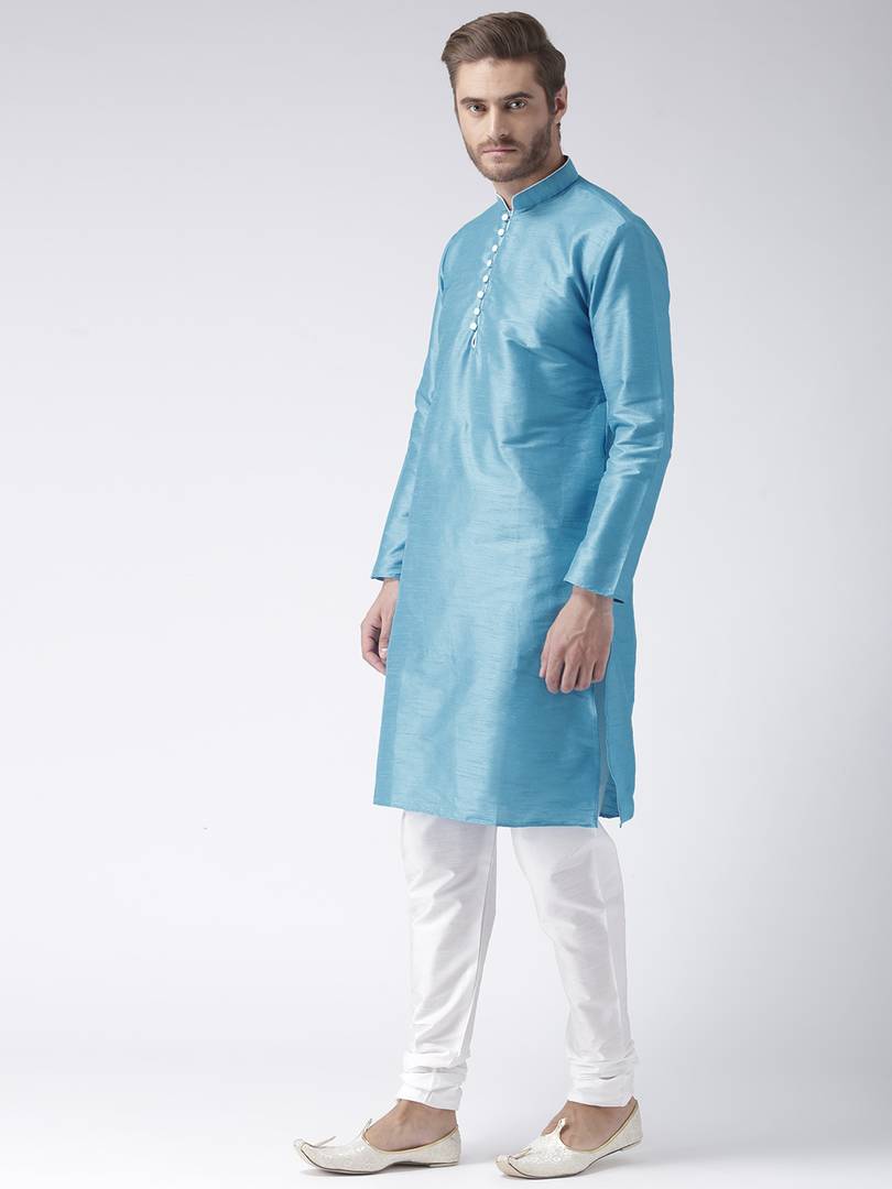 Multicoloured Blended Solid Kurta Sets