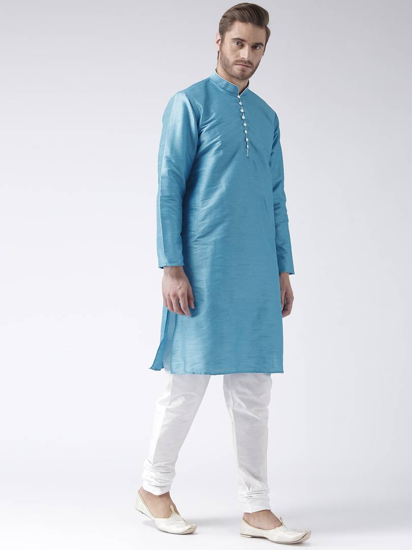 Multicoloured Blended Solid Kurta Sets