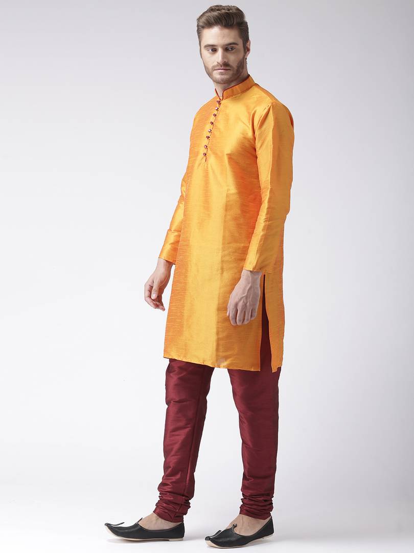 Multicoloured Blended Solid Kurta Sets