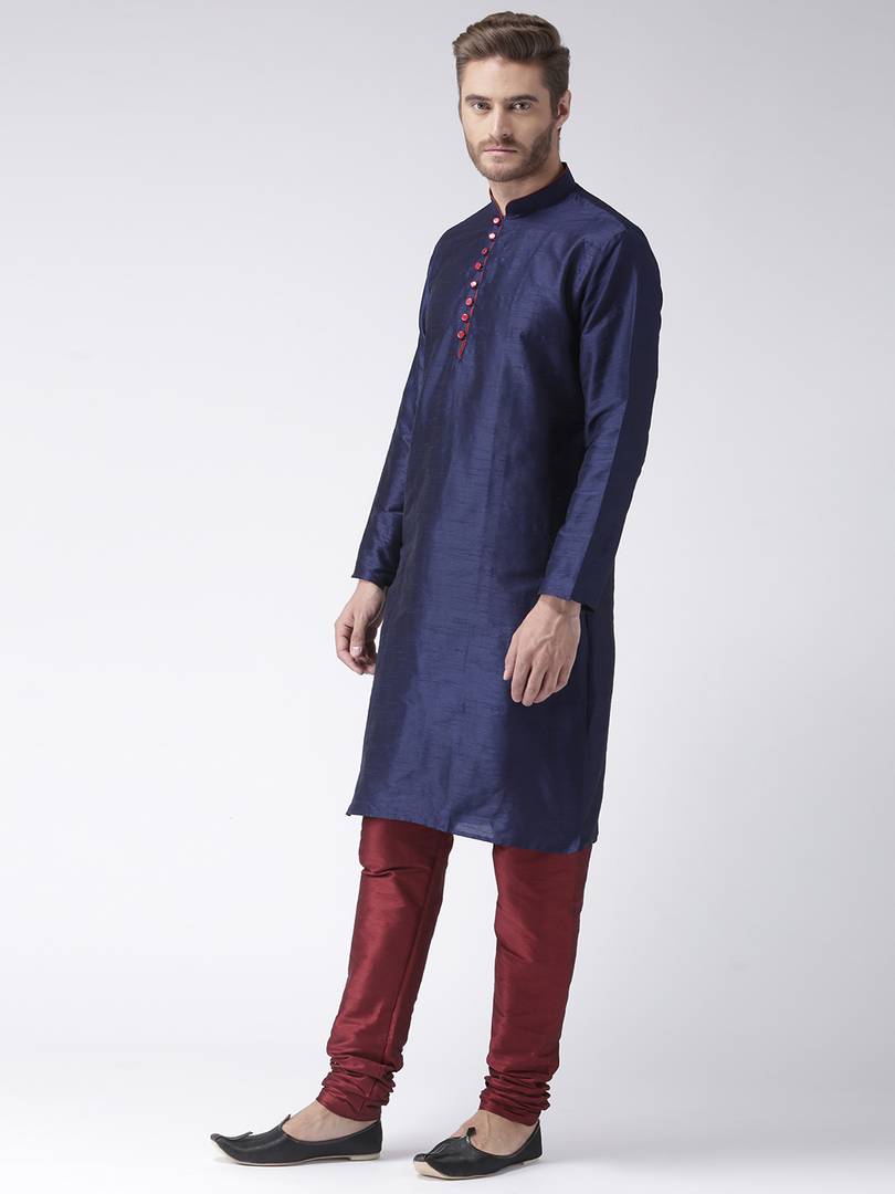 Multicoloured Blended Solid Kurta Sets