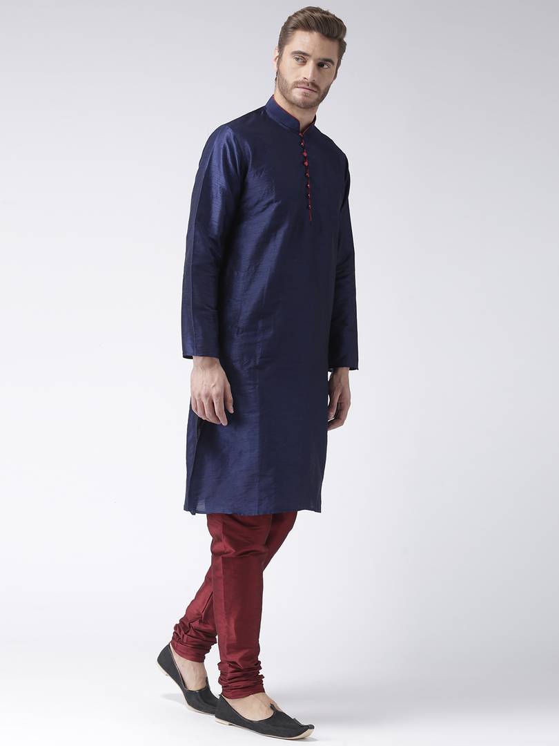 Multicoloured Blended Solid Kurta Sets