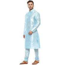 Load image into Gallery viewer, Blue Silk Blend Solid Kurta Sets