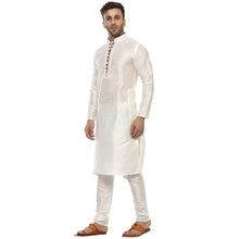 Load image into Gallery viewer, White Silk Blend Solid Kurta Sets