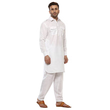 Load image into Gallery viewer, White Cotton Solid Kurta Sets