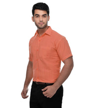 Load image into Gallery viewer, Orange Cotton Solid Regular Fit Formal Shirt