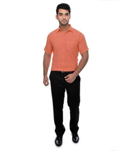 Load image into Gallery viewer, Orange Cotton Solid Regular Fit Formal Shirt