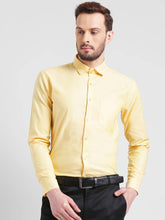 Load image into Gallery viewer, Yellow Cotton Solid Regular Fit Formal Shirt