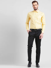 Load image into Gallery viewer, Yellow Cotton Solid Regular Fit Formal Shirt