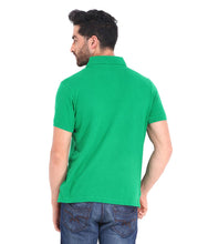 Load image into Gallery viewer, Men Green Cotton Blend Half Sleeves Polos T-Shirt